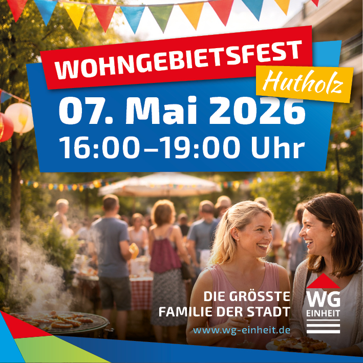 Du betrachtest gerade Kommt vorbei zum Wohngebietsfest in Hutholz am 7. Mai 2026!