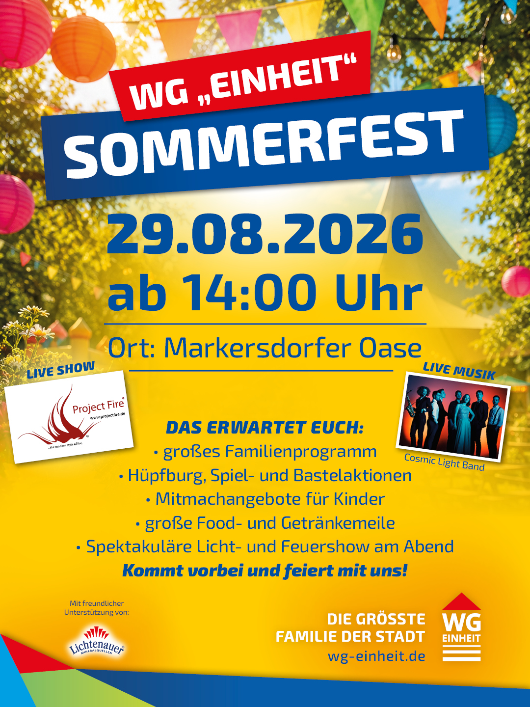 You are currently viewing Großes WG „EINHEIT“ Sommerfest in der Markersdorfer Oase am 29. August 2026