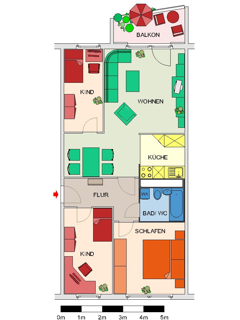 Grundriss - 4-Raum-Wohnung in guter Lage!