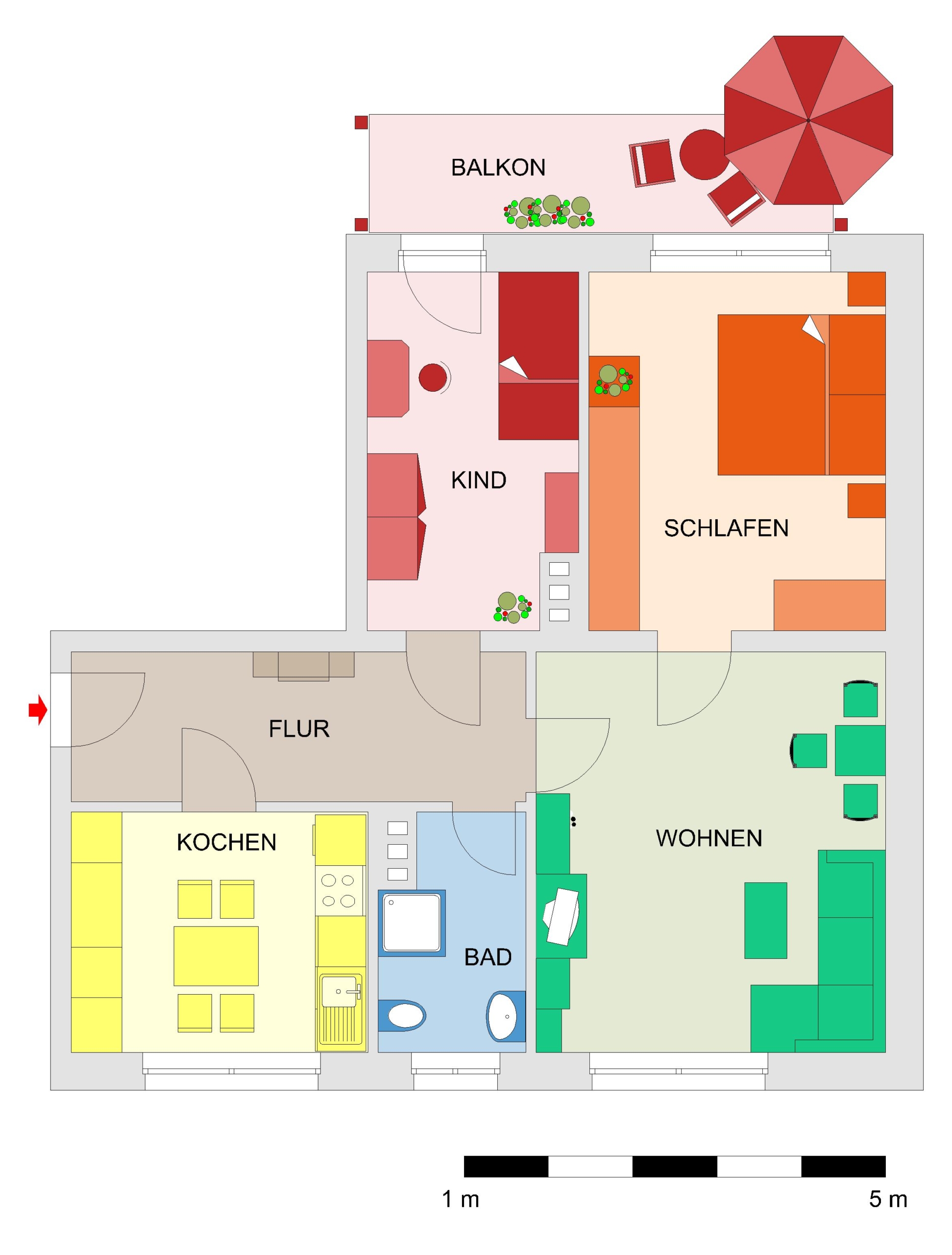 Floor Plan - *NEW* 3-room apartment in a quiet neighborhood in Altchemnitz, yet still close to downtown!