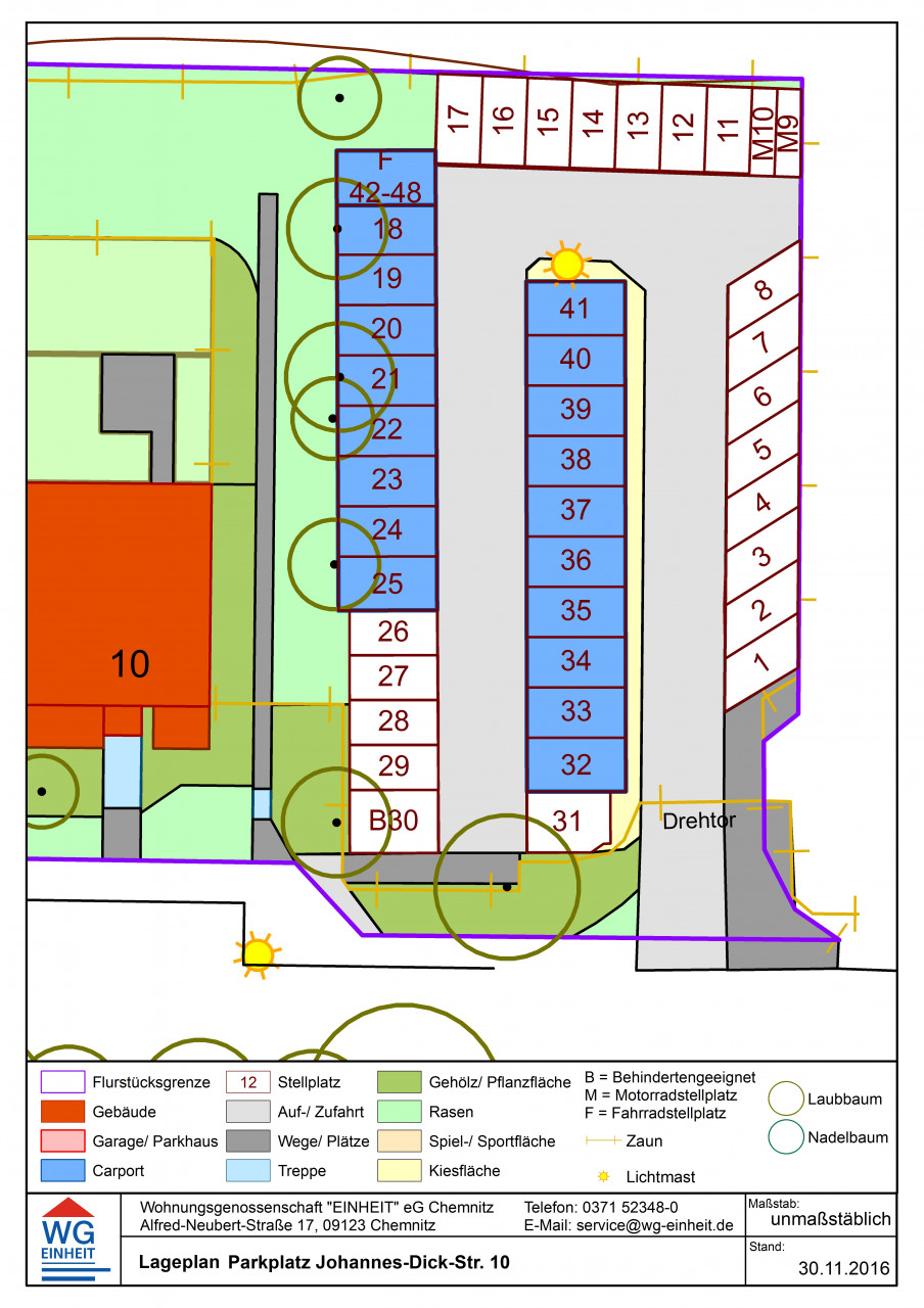 Floor plan - motorcycle parking space in fenced parking facility