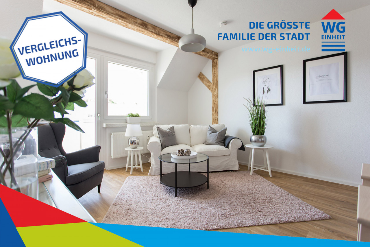 Beispiel Wohnzimmer mit Dachgeschossoptik - Gestalten Sie mit! Ihre individuelle 3-Raum-Wohnung