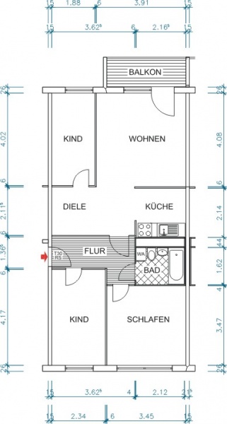 Detailansicht - 4-Raumwohnung frei!!