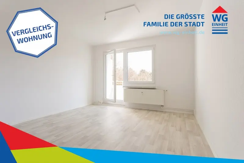 Comparison Apartment: Living Room—Everything's New—Take a Look! 3 Rooms with a New, Floor-Level Shower