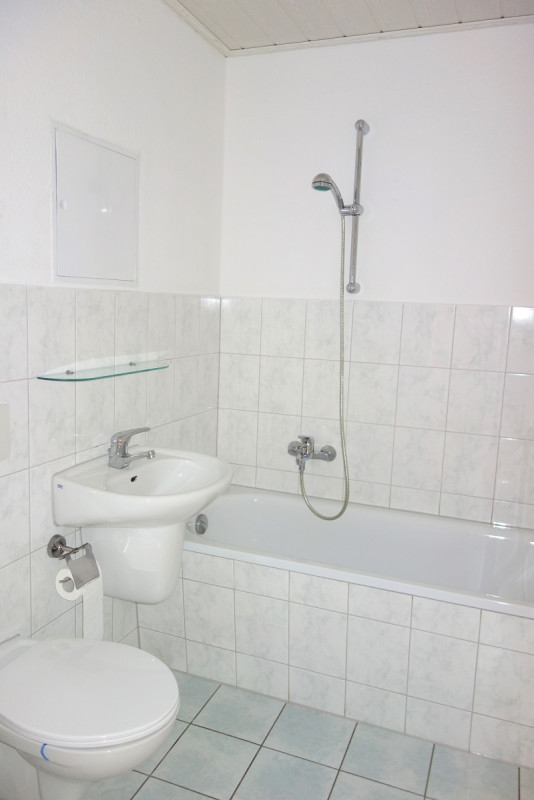 Sample photo: Bathroom – 1-bedroom apartment with a huge balcony at a great price!