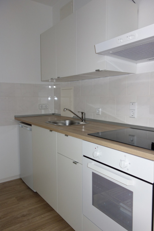 Sample photo: Kitchen – Studio apartment with a huge balcony at a great price!