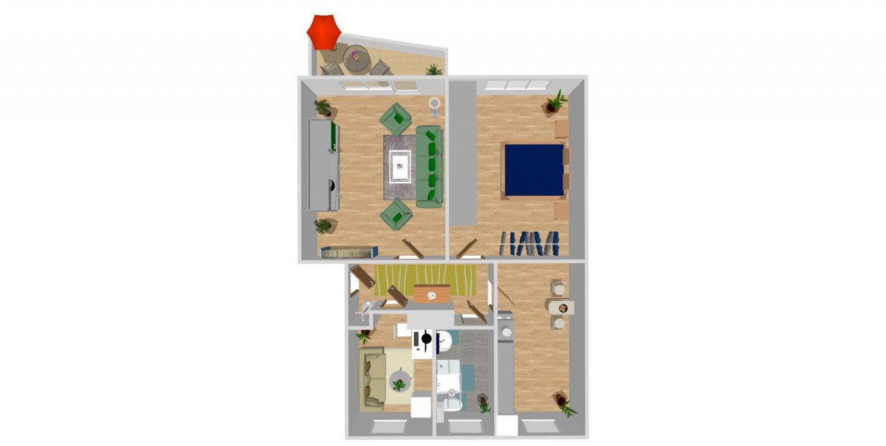 Grundriss - Schick, neu, innenstadtnah – 3-Zimmer-Wohnung in grüner Umgebung