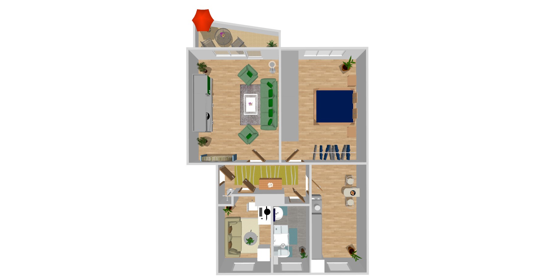 Grundriss - Schick, neu, innenstadtnah – 3-Zimmer-Wohnung in grüner Umgebung