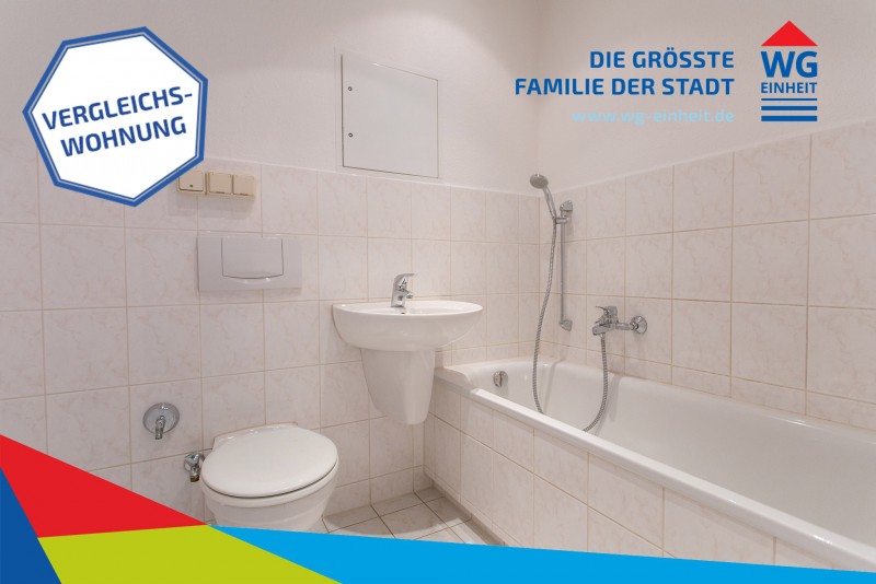 Bad mit Wanne - Schöne 1-Raumwohnung mit offenem Grundriss und Ausblick