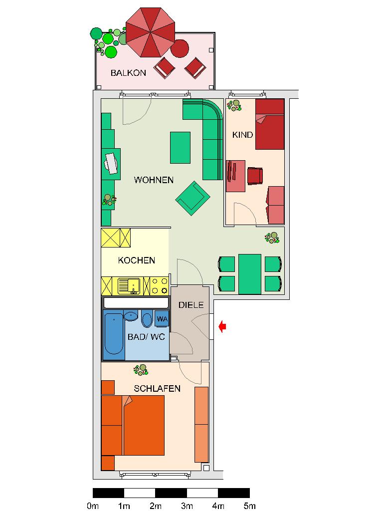 Floor plan - !!!NEW!! Beautiful 3-room apartment in the south of Chemnitz