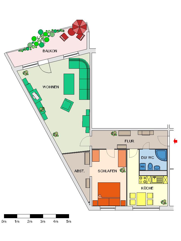 Grundriss - Diese Wohnung ist besonders: Grundriss, Ausblick und ein toller Balkon