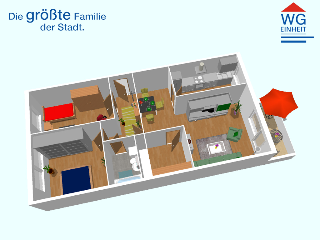 Grundriss - Familienwohnung mit 5 % Kinderrabatt je Kind
