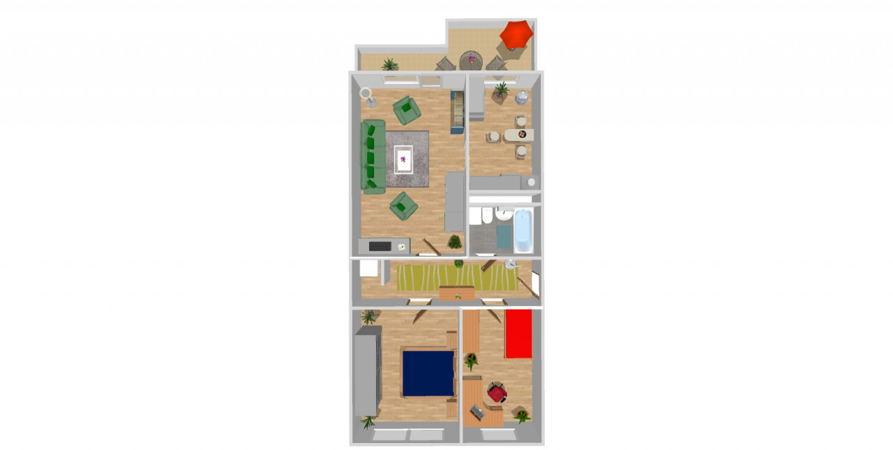 Grundriss - Mit Einbauküche! 3-Raum-Wohnung zum sofortigen Einzug