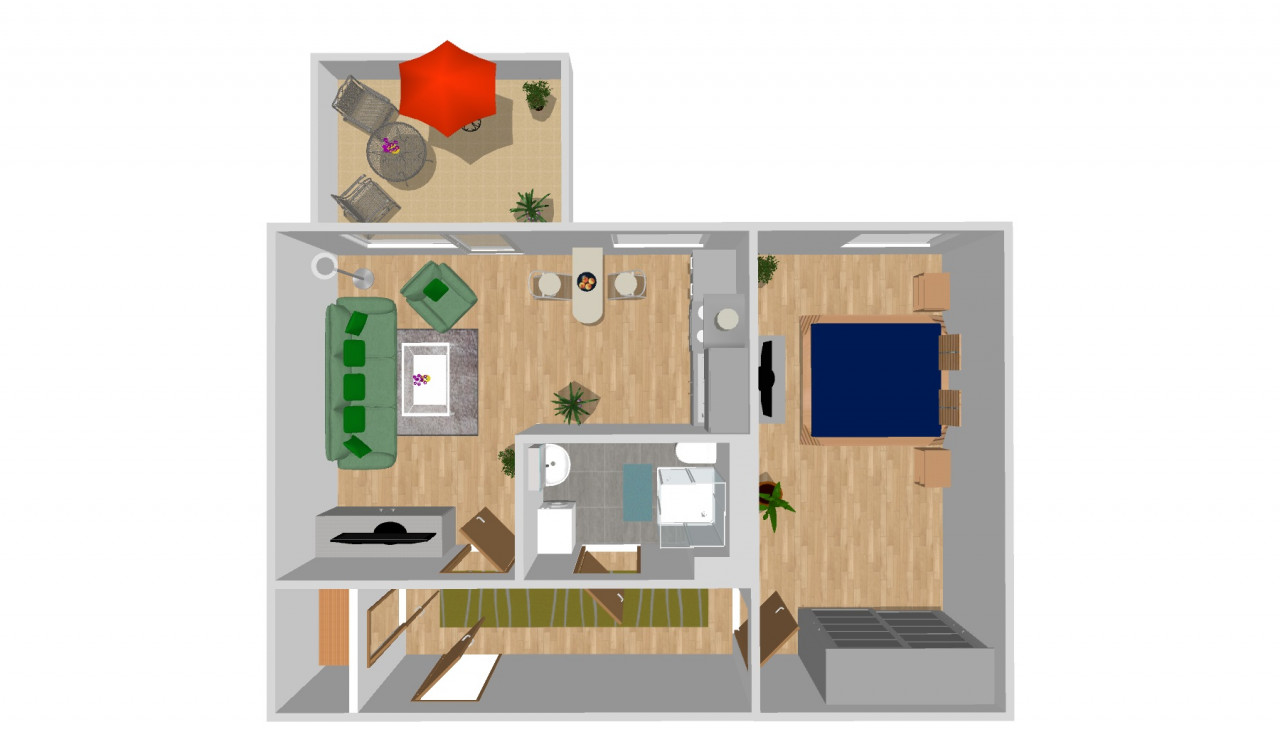 Floor plan - New build - Attractive barrier-free 2-room apartment