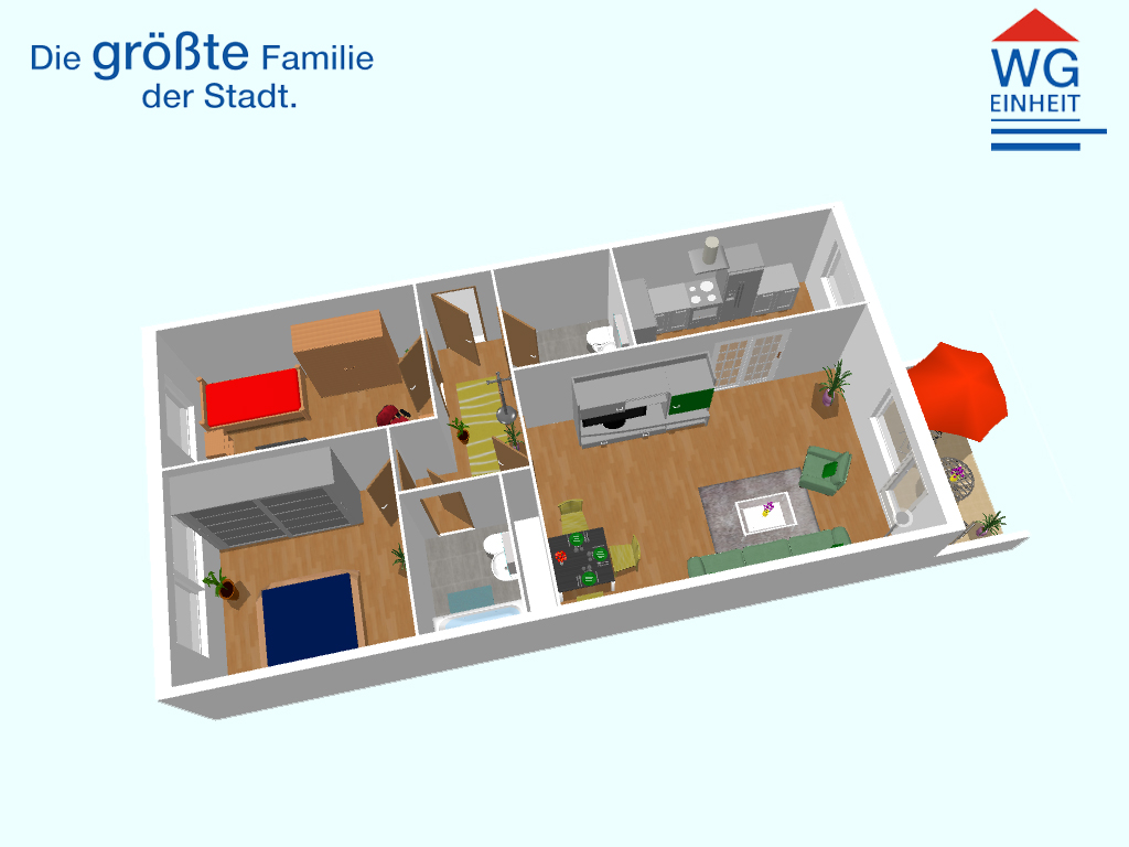 Floor plan - fitted kitchen, modern bathroom, guest toilet, beautiful balcony
