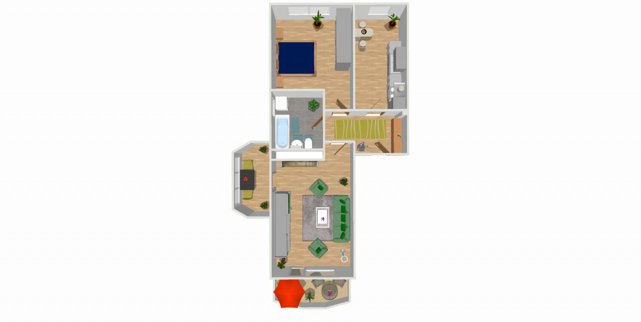 Floor plan - Chic 2-room apartment with daylight kitchen and bathroom