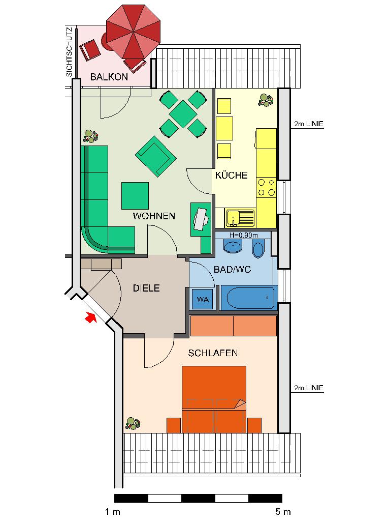 Grundriss - *schöne 2-Raum Whg. in grüner Lage sucht neue Mieter*