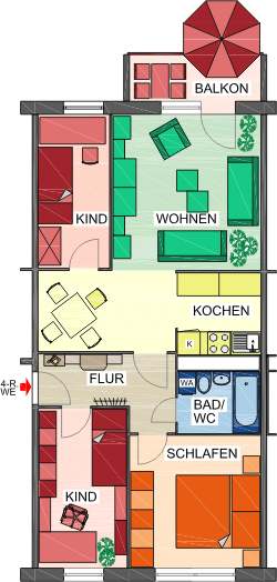 Floor plan - !!! 4-room apartment under the roof, ready to move in!!!
