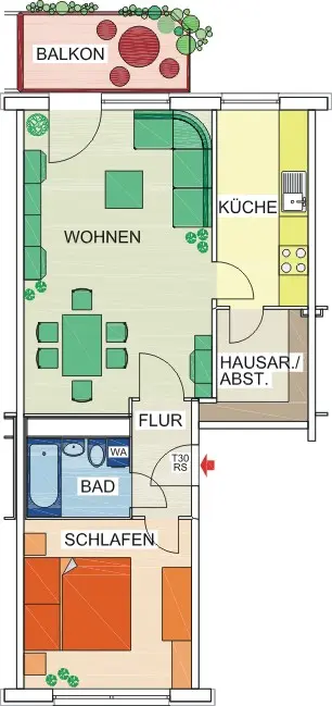 Floor plan - *beautiful 2-room apartment in green location seeks new tenant*