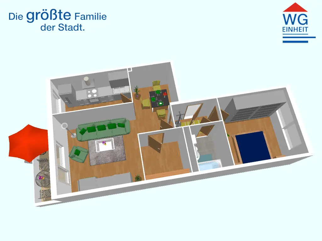 Floor plan - 3-room apartment in green Markersdorf
