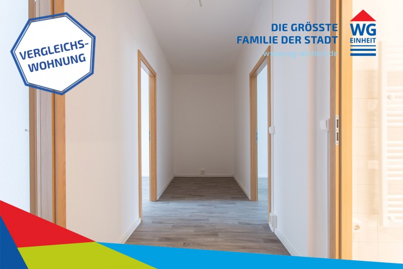 großer Flur Vergleichswohnung - Helle 3-Raum-Wohnung mit bodengleicher Dusche