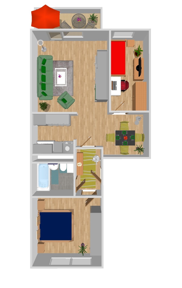 Floor plan - 3-room apartment in green Markersdorf