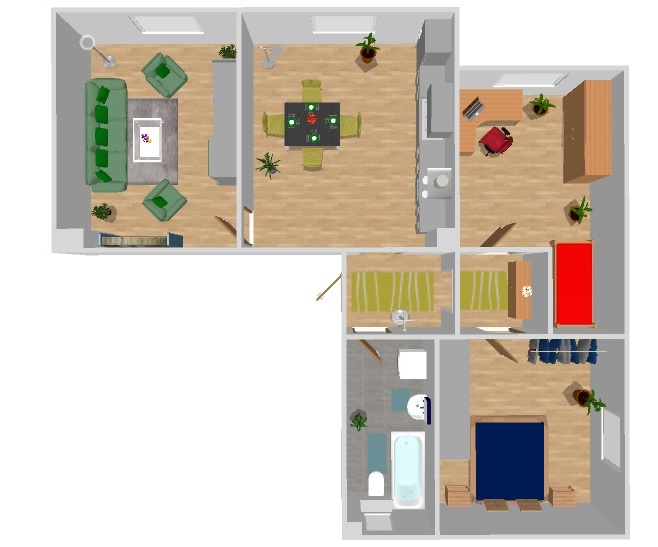 Grundriss - Grün, Grüner, Grüna