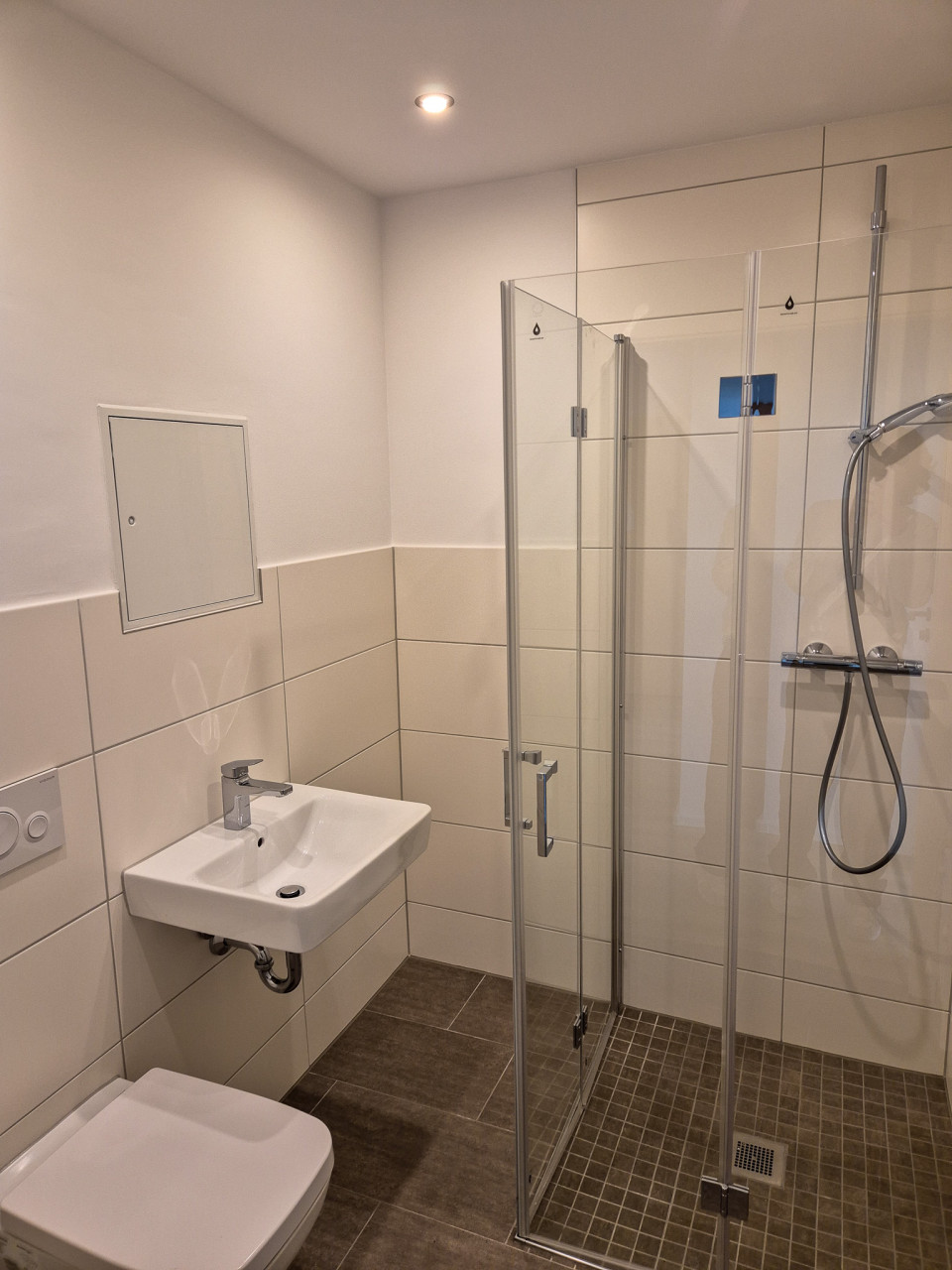 Bathroom - 3-room apartment with balcony and bathtub on the 1st floor