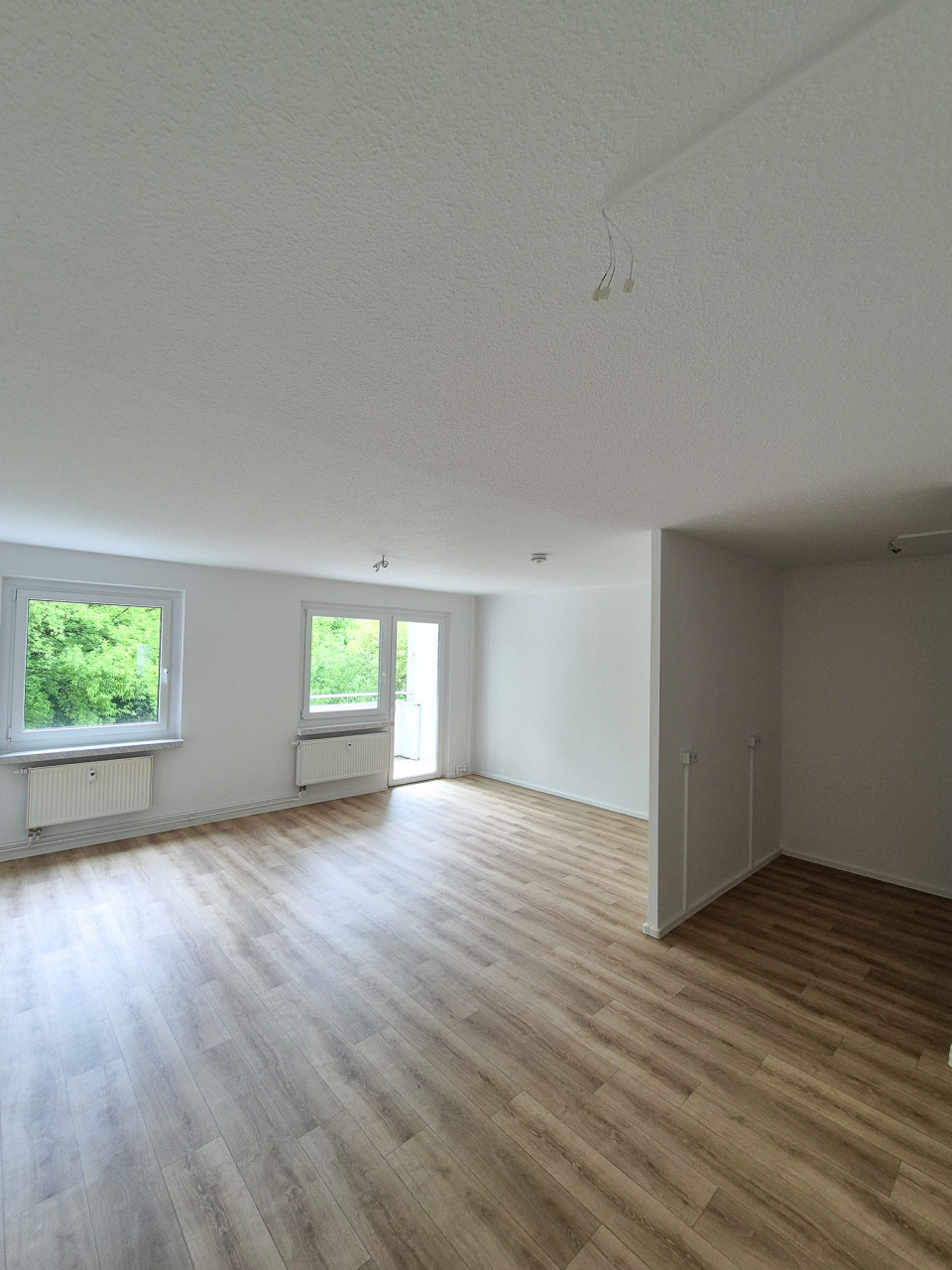 Kitchen-living room - 3-room apartment with balcony and bathtub on the 1st floor