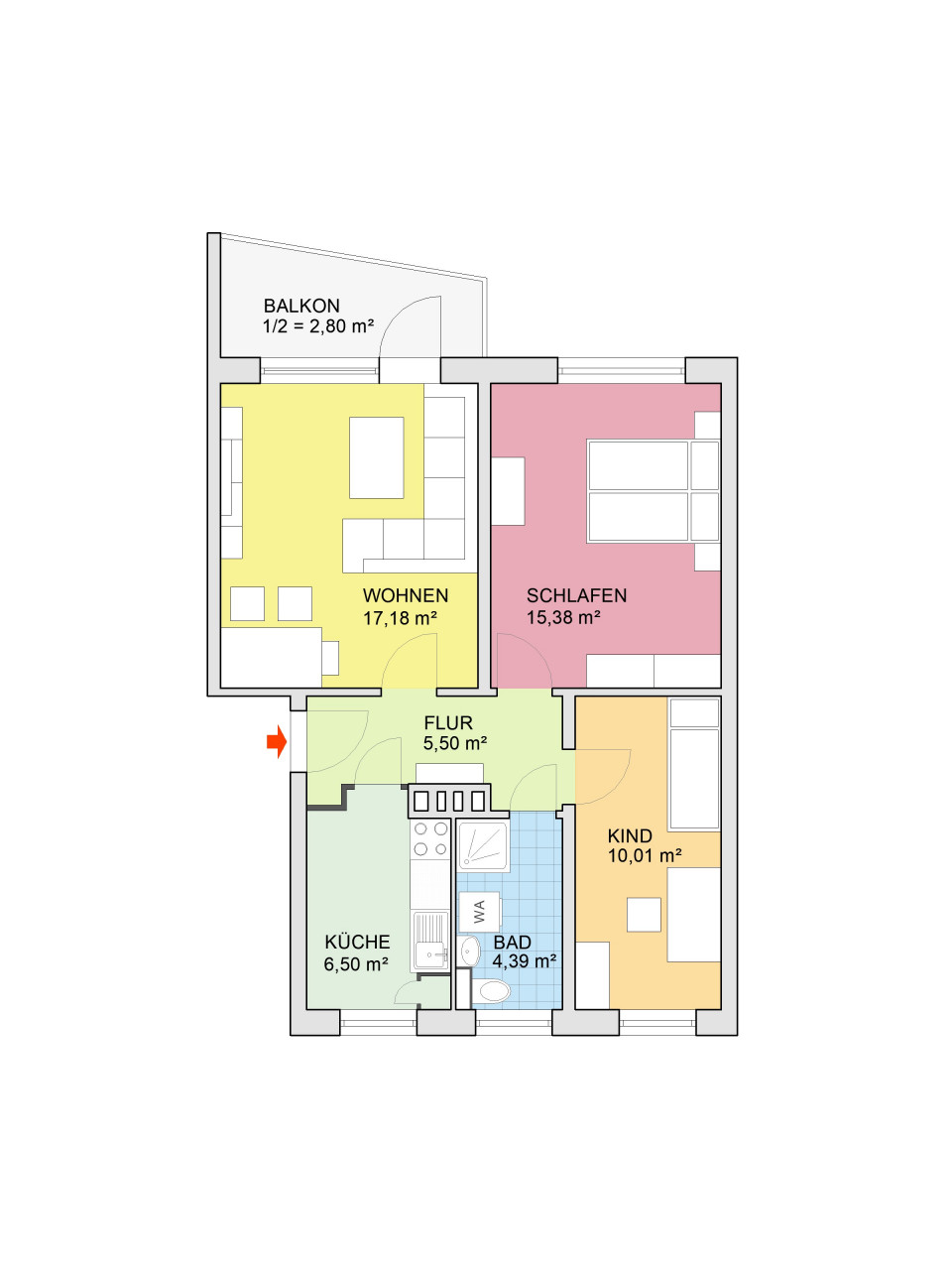 Floor plan - Altchemnitz: close to the center and green