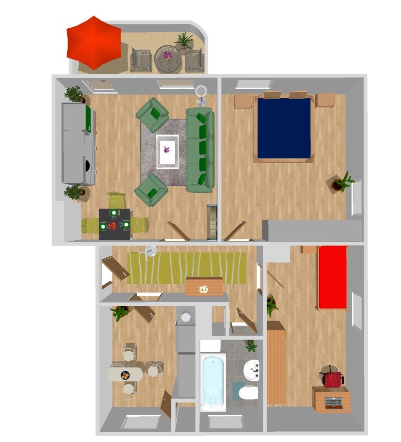 Floor plan - Super chic 3-room apartment in Altchemnitz