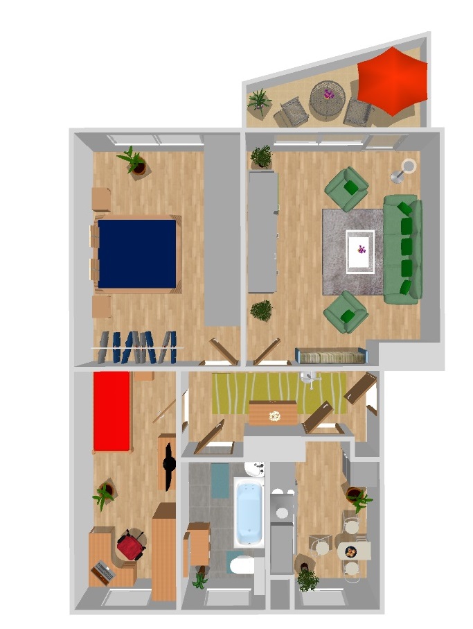 Floor plan - Smartly furnished 3-room apartment in Altchemnitz