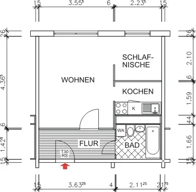 Dimensioned floor plan—small but nice…