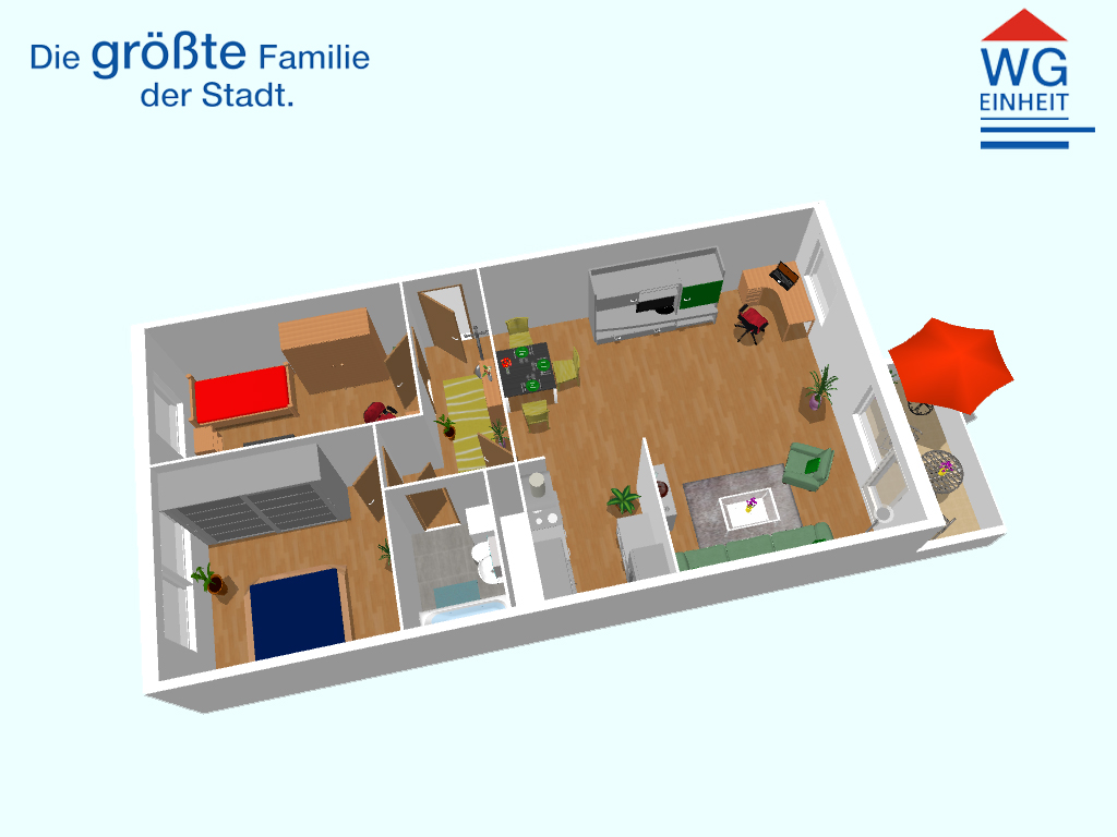 Grundriss - !!NEU!! schöne 3 Raumwohnung im sonnigen Süden von Chemnitz