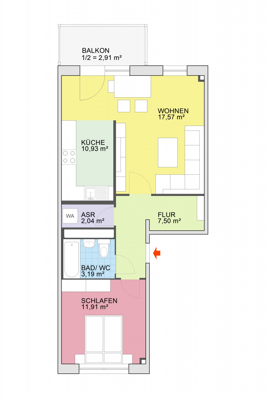 Grundriss - Erstbezug nach Modernisierung mit Aufzug